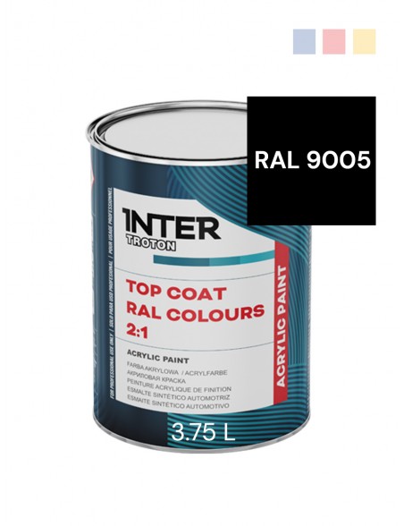 Farba akrylowa Top Coat RAL 9005 czarna - 3.75 L | Troton