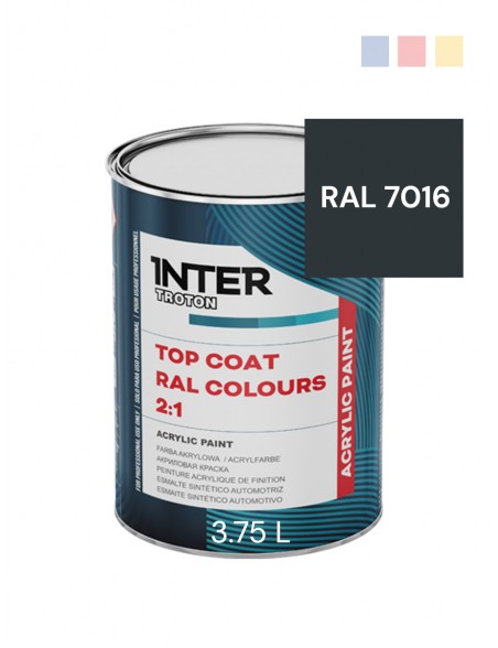 Farba akrylowa Top Coat RAL 7016 antracyt - 3.75 L | Troton
