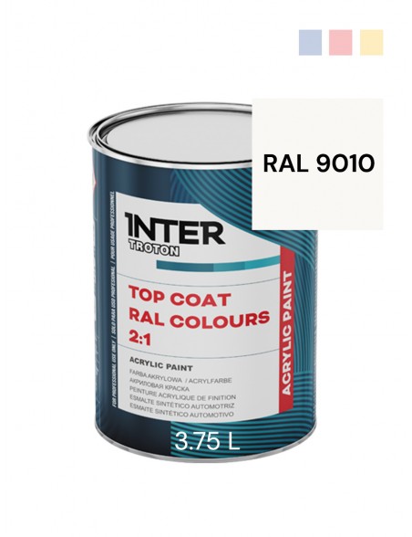 Farba akrylowa Top Coat RAL 9010 biała  - 3.75 L | Troton