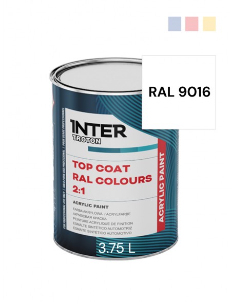 Farba akrylowa Top Coat RAL 9016 biała - 3.75 L | Troton