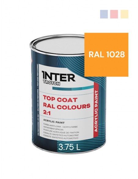 Farba akrylowa Top Coat RAL 1028 żółta - 3.75 L | Troton