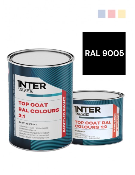 Farba akrylowa Top Coat RAL 9005 czarna - 1+0.5 L | Troton