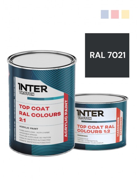 Farba akrylowa Top Coat RAL 7021 szaro-czarna - 1+0.5 L | Troton